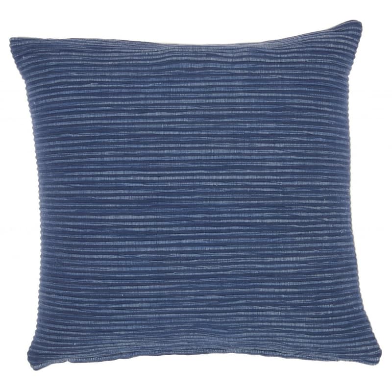 Charcoal Distressed Stripes Throw Pillow - 18" x 18" - Polyester - Navy