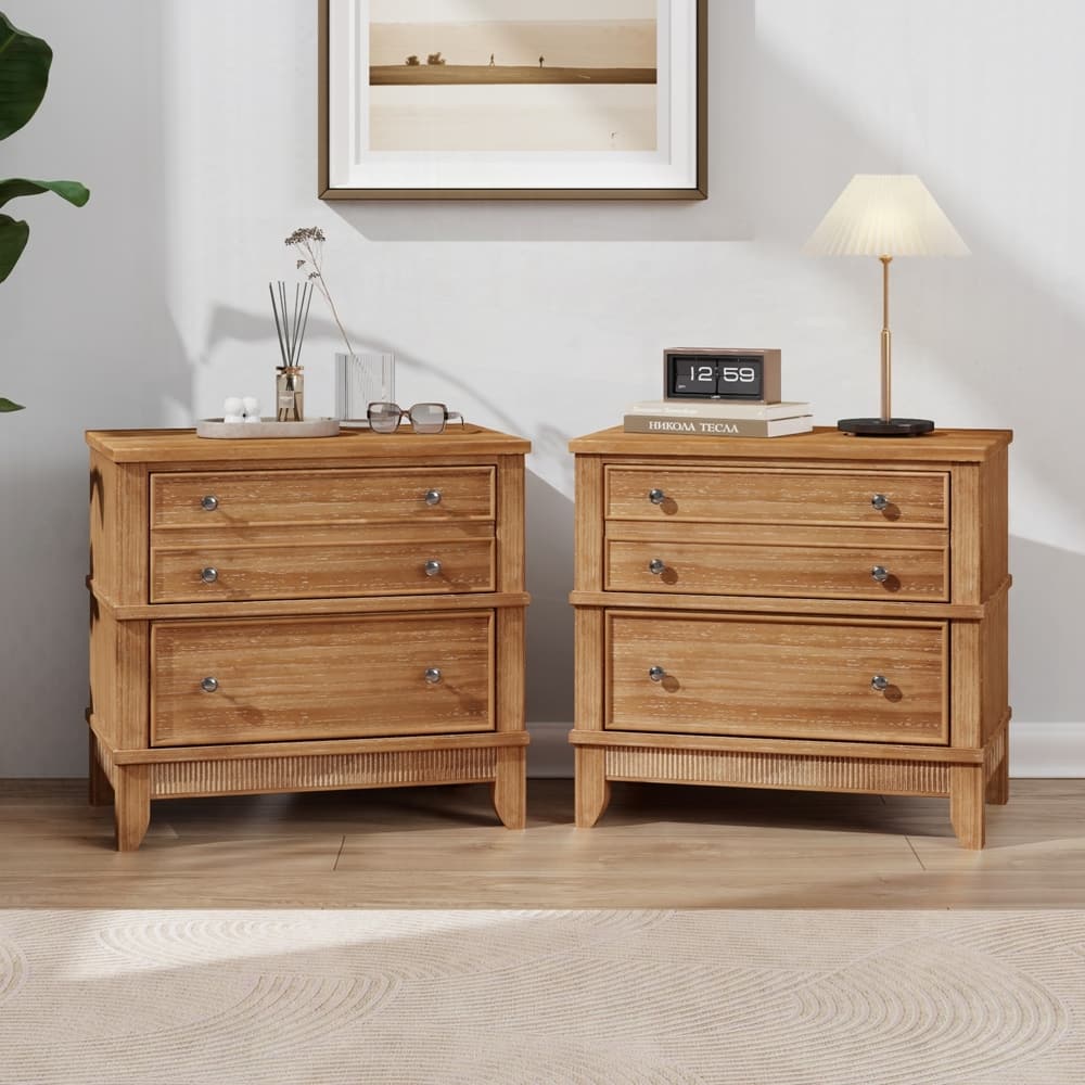 3-Drawer Hazel 3-Drawer Side Table for Living Room