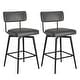 preview thumbnail 14 of 26, Elise Counter Height Swivel Bar Stool Chairs Set of 2 with Metal Frame Retro Grey