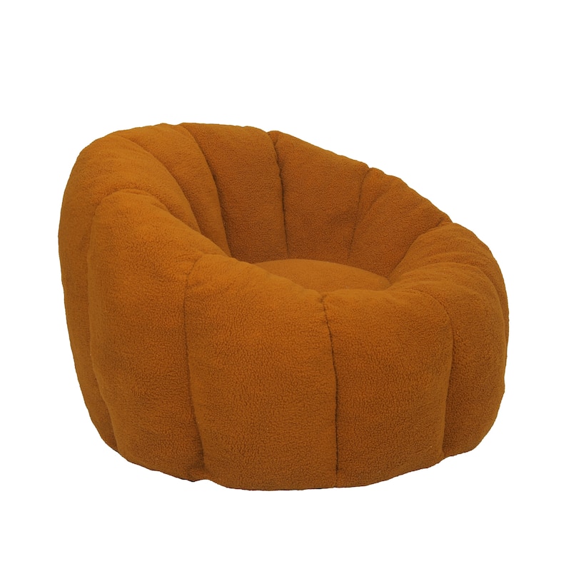 Comfortable Bean Bag Chair Orange Sofa Chair with Armrests, Leisure Chair Lounge Chair Upholstered Chair