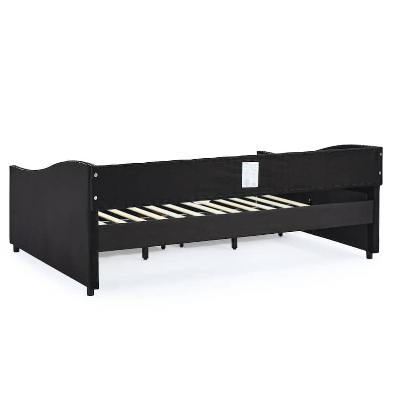 Full Size Daybed with Drawers Upholstered Tufted Sofa Bed