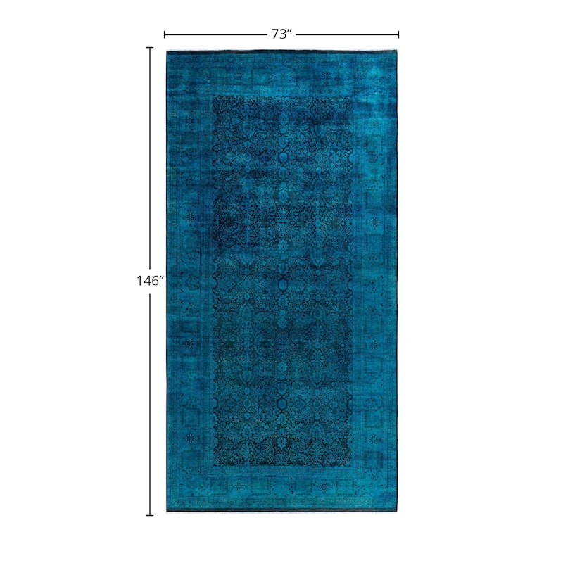 Contemporary Overdyed Wool Hand Knotted Area Rug - 6' 1" x 12' 2"