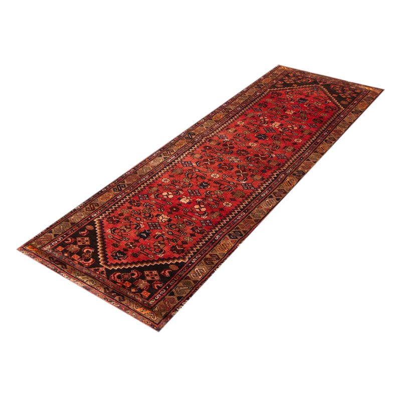 ECARPETGALLERY Hand-knotted Andelz Red Wool Rug - 3'4 x 10'0