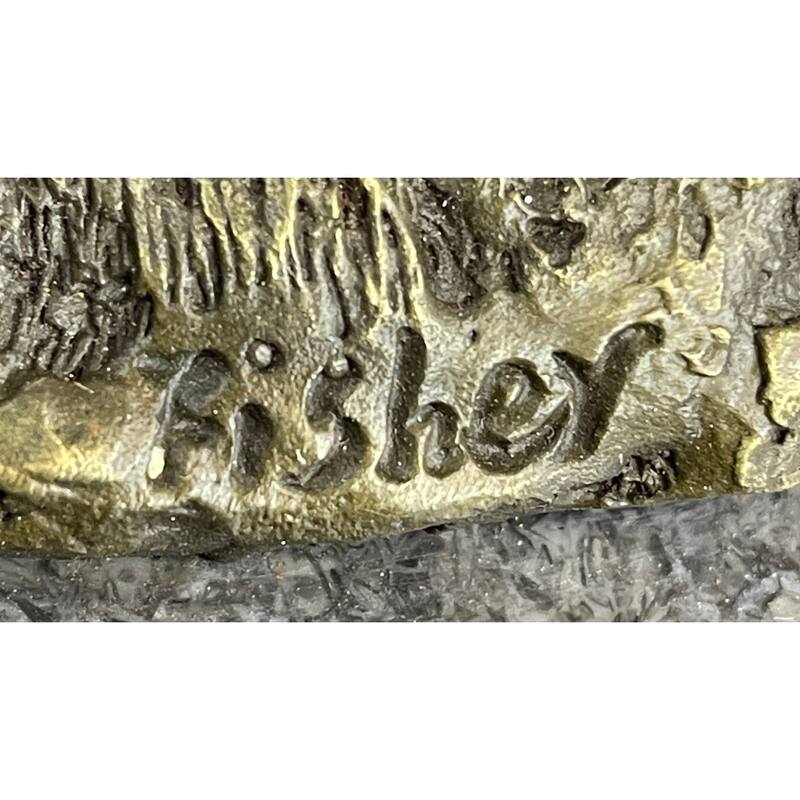 Hot Cast Original American Artist Fisher Jockey Bronze Sculpture Marble Base Art