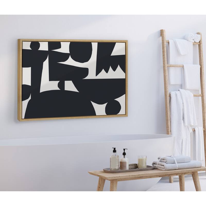 Kate and Laurel Sylvie Quiet Jungle 1 Framed Canvas by Kelly Knaga