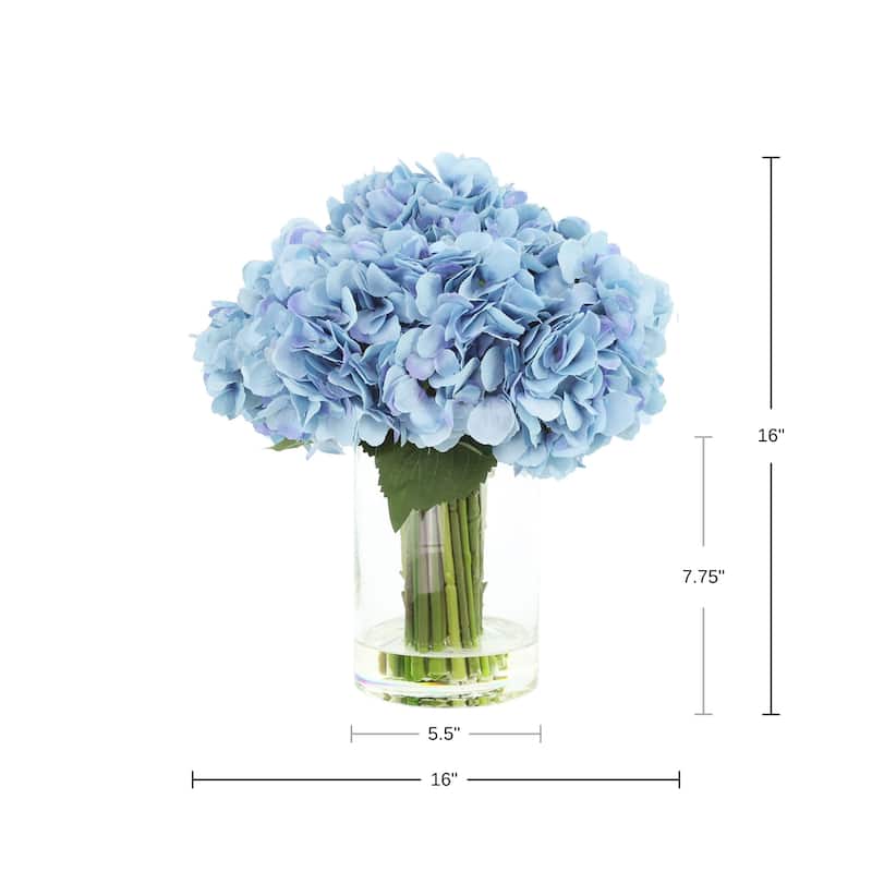 Hydrangeas in Glass Vase
