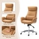 preview thumbnail 6 of 28, Glitzhome 48-inch Mid-century Adjustable Swivel Faux Leather Office Chair