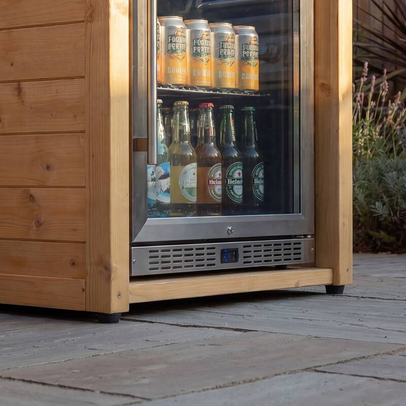 Modular Outdoor Kitchen Island Set, 100% Solid Wood BBQ Cabinet , Patio Kitchen Bar Table