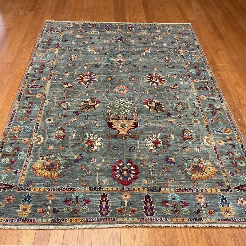 HERAT ORIENTAL Handmade Afghan Mogul Design Wool Rug - 5'9" x8'