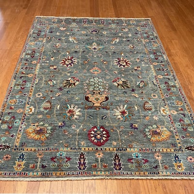 HERAT ORIENTAL Handmade Afghan Mogul Design Wool Rug - 5'9" x8'