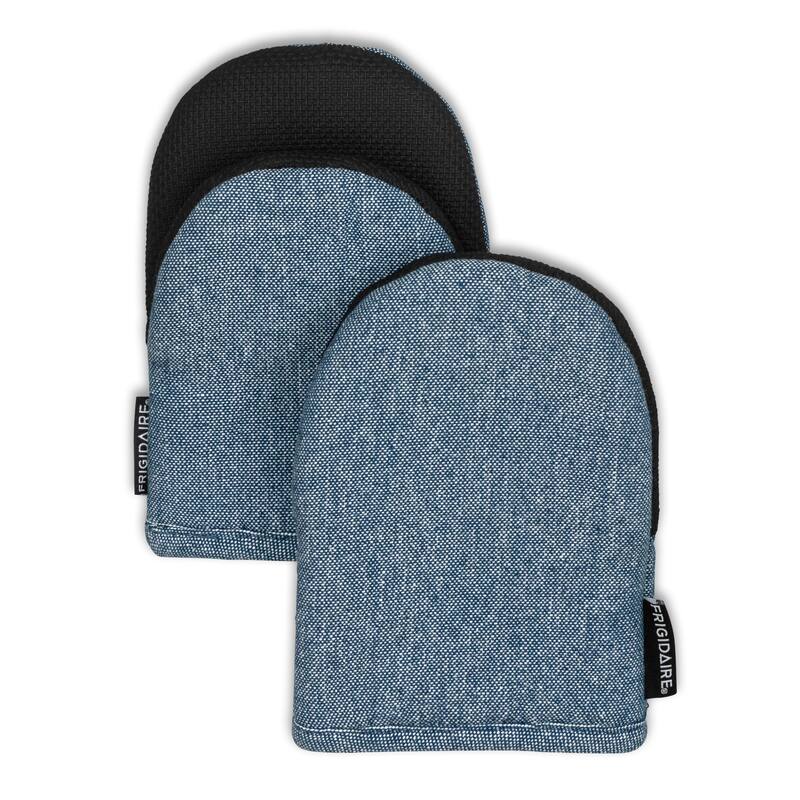 Blue Denim Heat Resistant Thick Soft Quilted Lining Kitchen Mini Oven Glove Mitts - 1 Pair - 1 Pair - Blue & Black