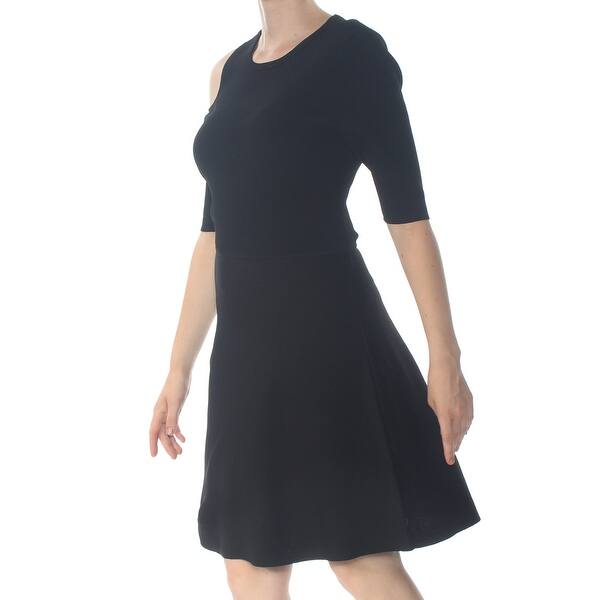 Shop Bar Iii Black Short Sleeve Knee Length A Line Dress Size Xs