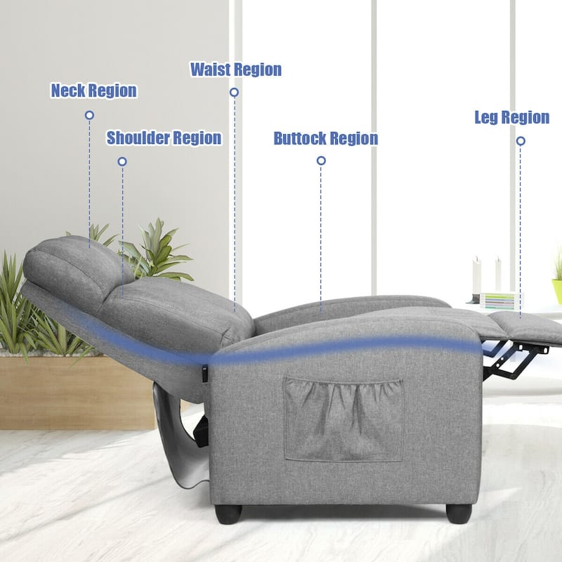 Comfortable Recliner Massage Chair for Living Room with Side Pocket