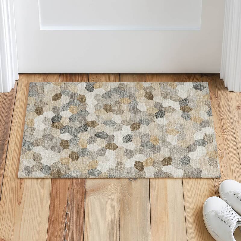 Machine Washable Indoor/ Outdoor Modern Loyd Chantille Rug