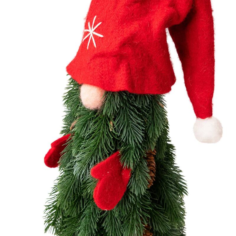 Frosted Gnome Tree Artificial Christmas Decoration - 14"