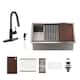 Option 36" Sink + 2-Spray Matte Black Pull-Down Faucet