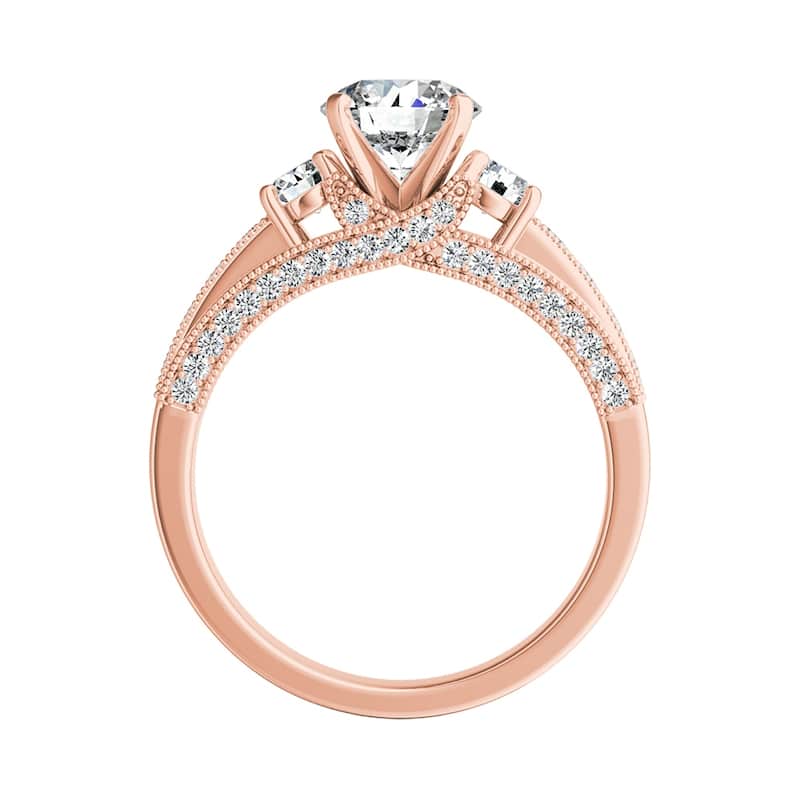 Auriya 14k Gold Vintage 3-Stone Round Diamond Engagement Ring 1 1/6ctw (G-H, VS1-VS2)
