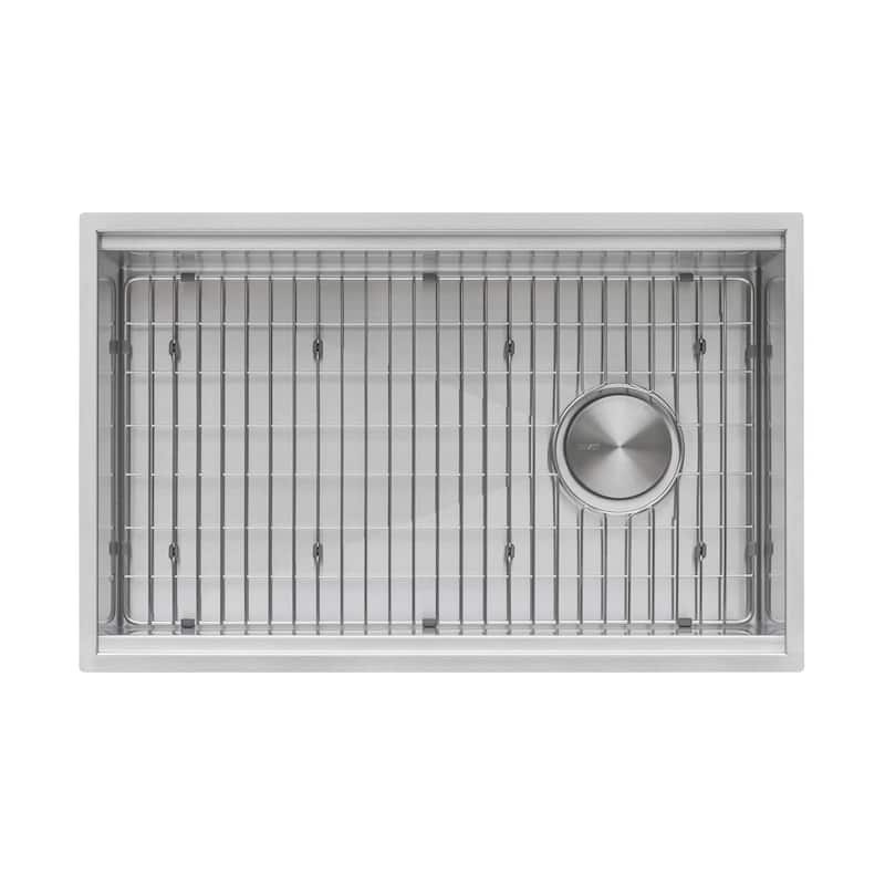 Ruvati 36-inch Workstation Slope Bottom Offset Drain Undermount 16 Gauge Kitchen Sink - RVH8596 - 36" x 19″