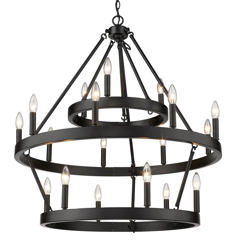 Alastair 3 Tier - 18 Light Chandelier - 35x34.75" - 35x34.75" - Black