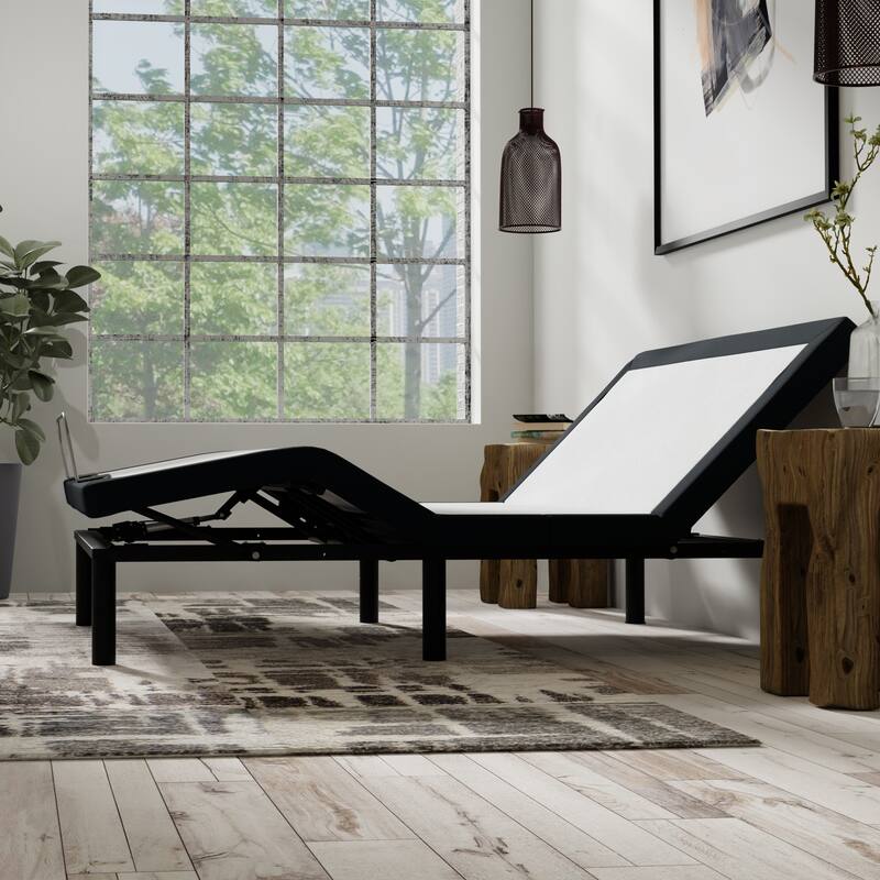 Full Size Metal Adjustable Platform Bed Base with Massage, USB Ports, LED Night Light & Wireless Remote