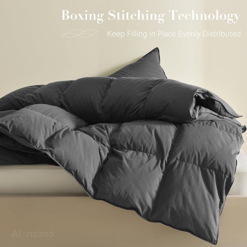Goose Down Comforter King Size All Season, 100 Soft CottonPoly 750