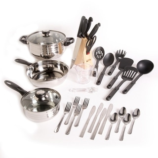 Gibson Lybra 32 pc Cookware Combo Set Bakelite Encapsulated SS