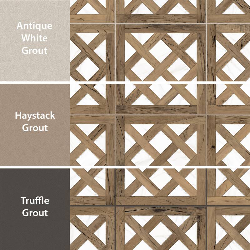 Merola Tile Kings Forest Lattice Calcatta Mix 17-5/8" x 17-5/8" Ceramic Floor and Wall Tile
