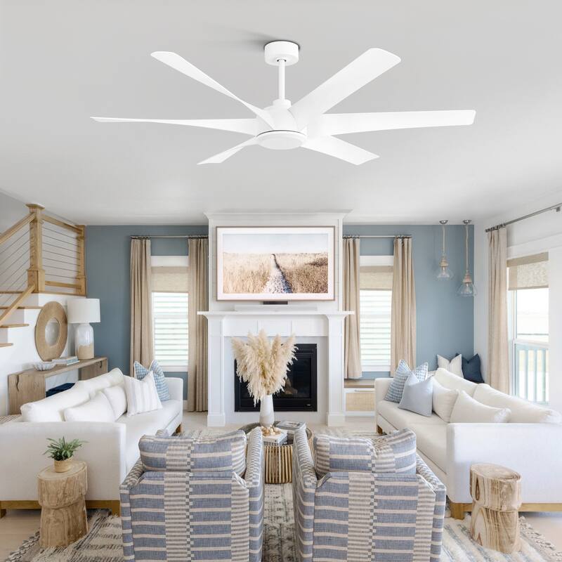 65-in Indoor Large Ceiling Fan with Remote without Light (6-Blade)