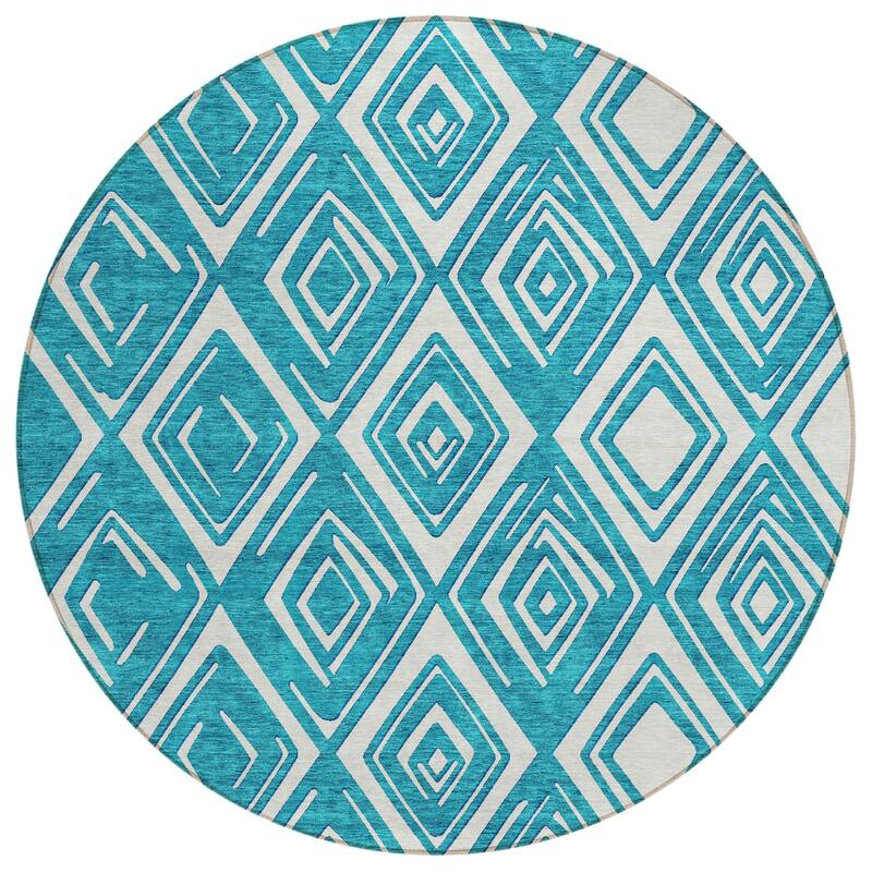 HomeRoots Geometric Transitional Rectangle Outdoor Rug