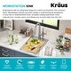 preview thumbnail 64 of 137, KRAUS Kore Workstation Drop-In Stainless Steel Kitchen Sink