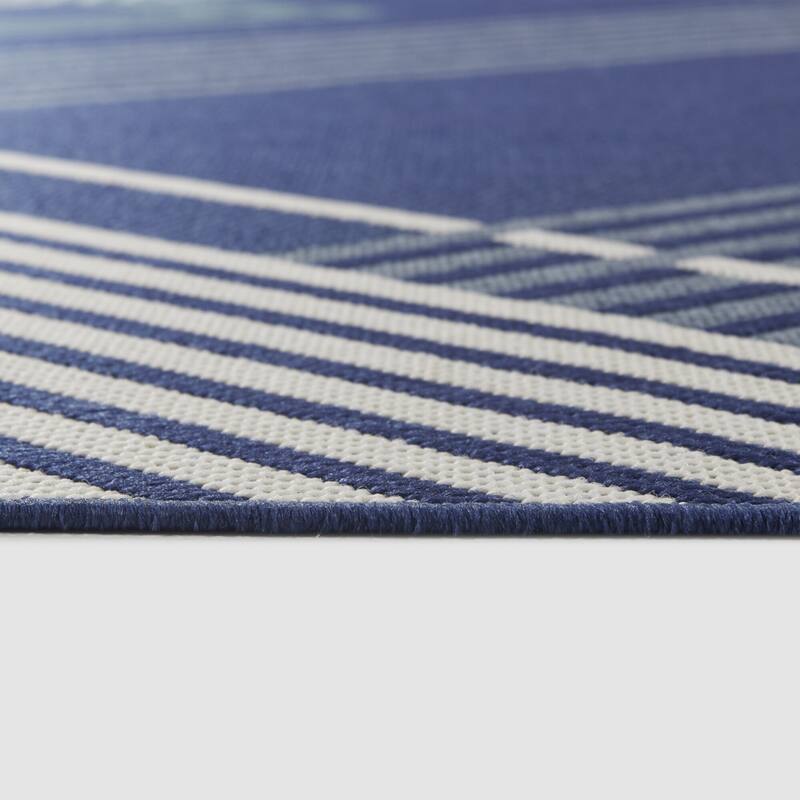 Mandel Modern Stripe Indoor/Outdoor Area Rug