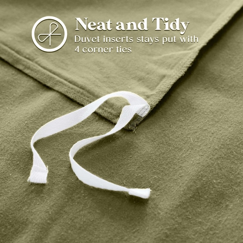 Superior Classic Solid Flannel Cotton Duvet Cover Set