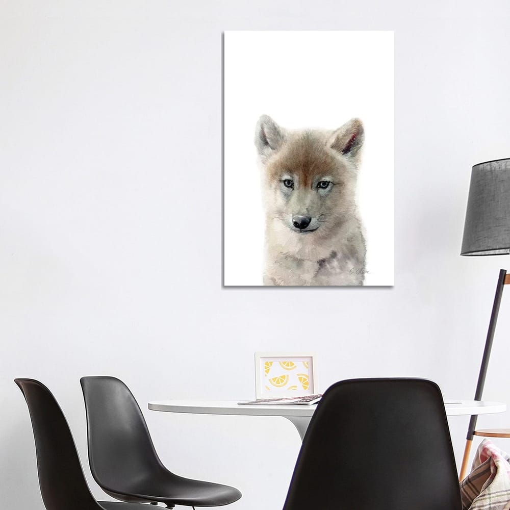 iCanvas "Baby Wolf" by Watercolor Luv Canvas Print