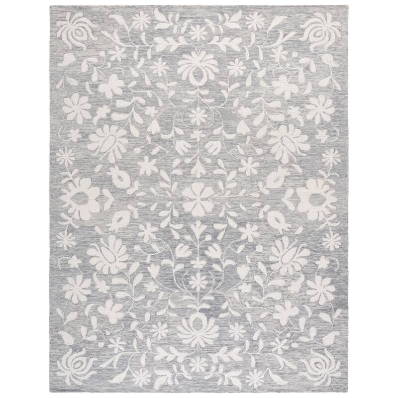 SAFAVIEH Handmade Metro Hayfa Wool & Chenille Rug - 9' x 12' - Grey/Ivory
