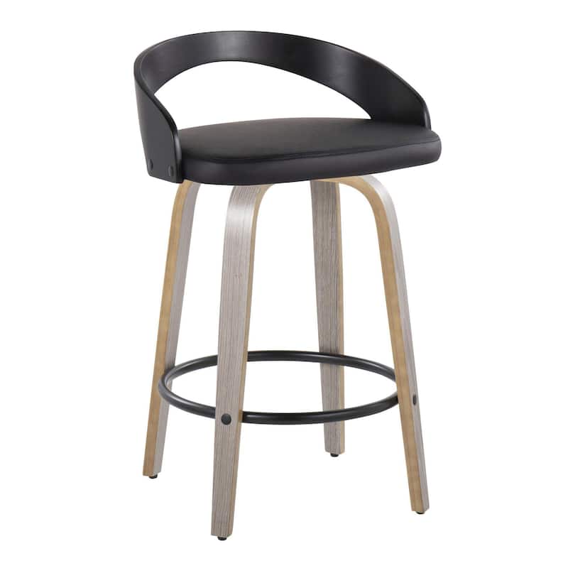 Carson Carrington Stavanger 26" Fixed-Height Counter Stool with Bent Wood Legs & Round Footrest (Set of 2)