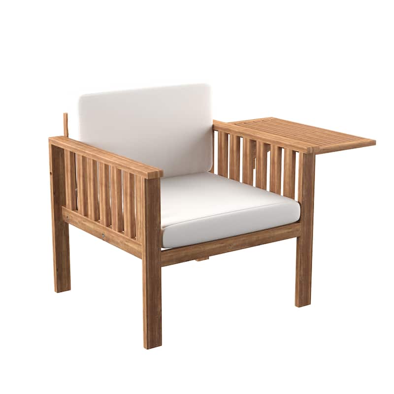 Contemporary Natural Wood Lounge Chair