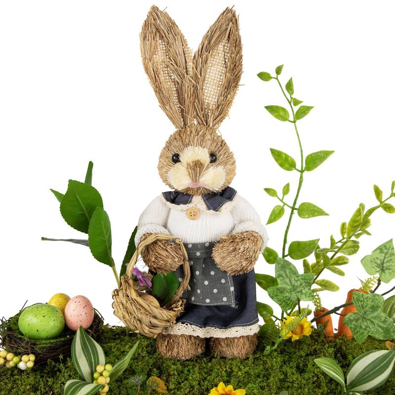 Boxed Garden Arrangement With Bunny Tabletop Easter Decoration 17.25"