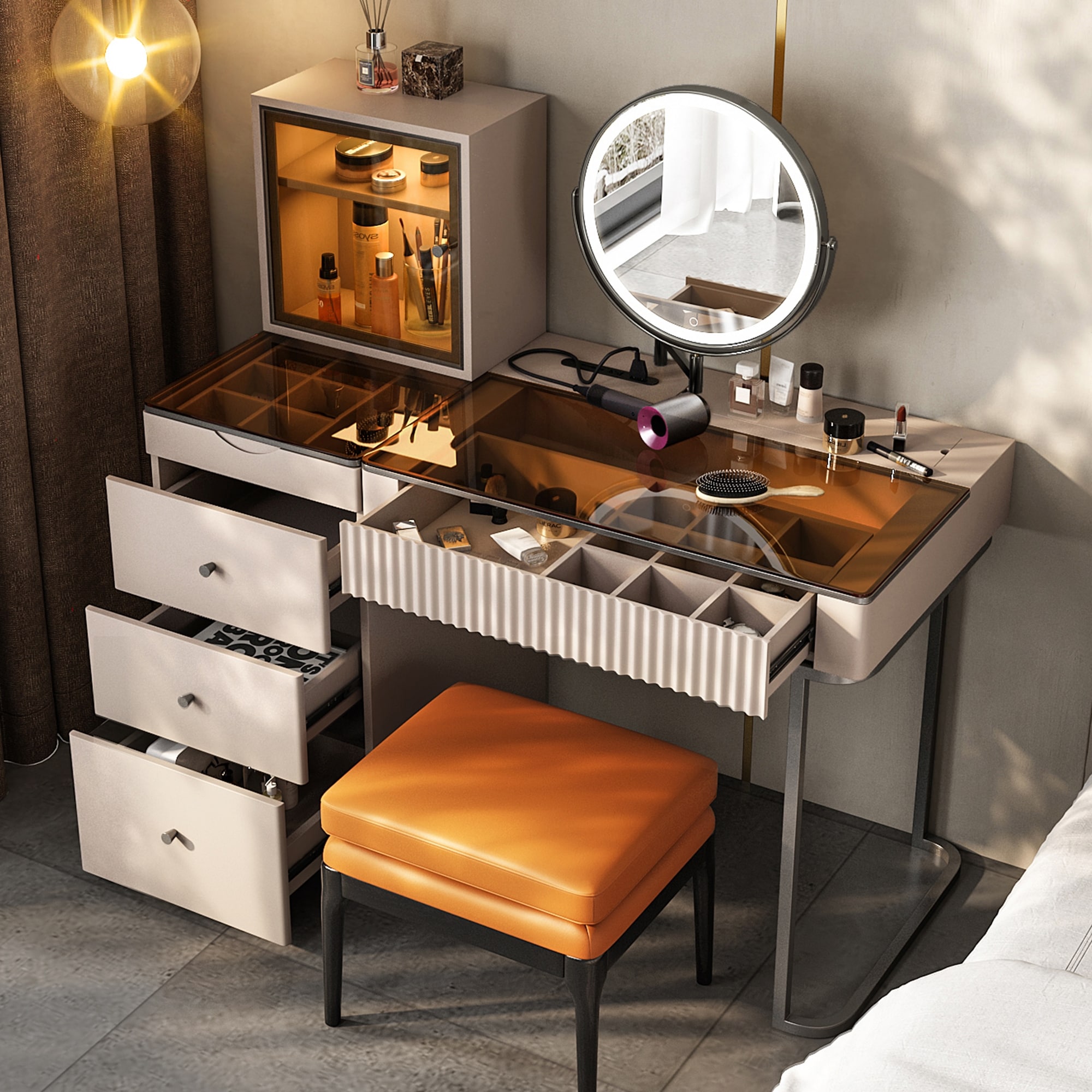 Dresser with lighted mirror sales