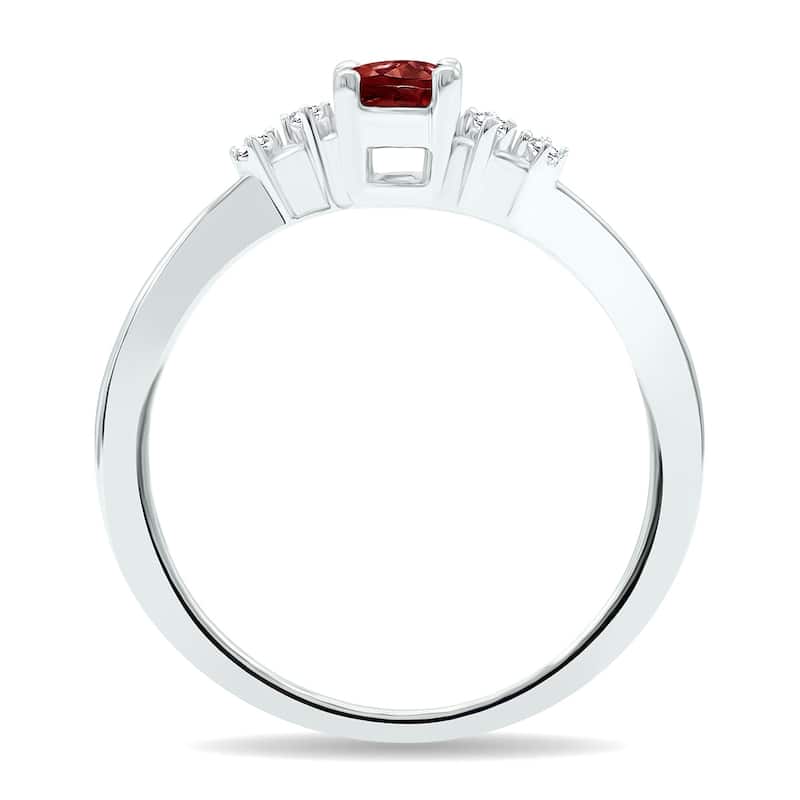 Women's Garnet and Diamond Tierra Ring in 10K White Gold