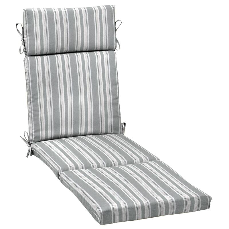 ARDEN Oceantex Outdoor Chaise Lounge Cushion 72 x 21 - 21 W x 72 D in. - Pebble Grey Stripe