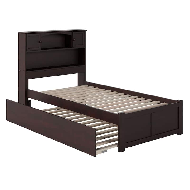 AFI Newport Twin XL Size Platform Bed with Footboard & Twin XL Trundle
