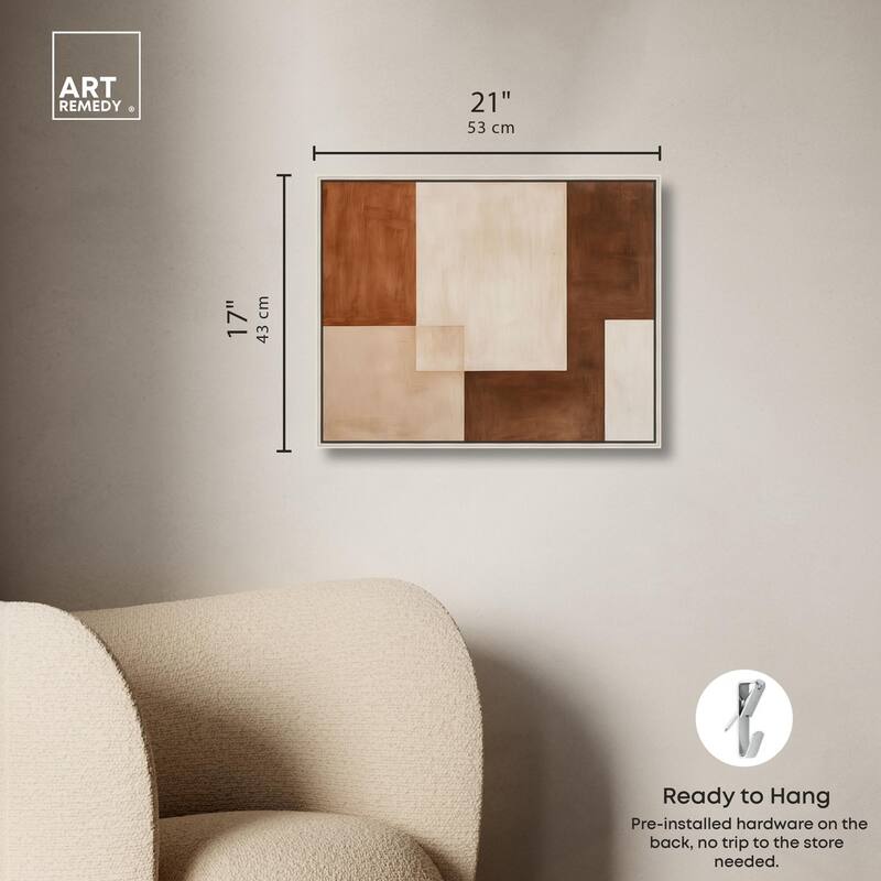 Cream and Brown Panels IV Canvas by Art Remedy