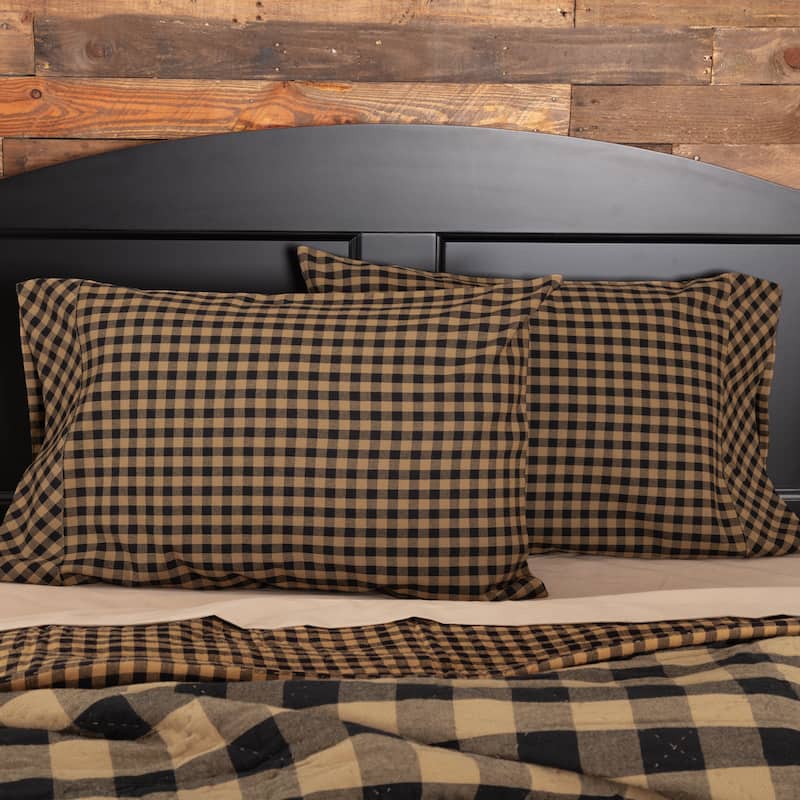 Primitive Bedding VHC Check Pillow Case Set of 2 Cotton