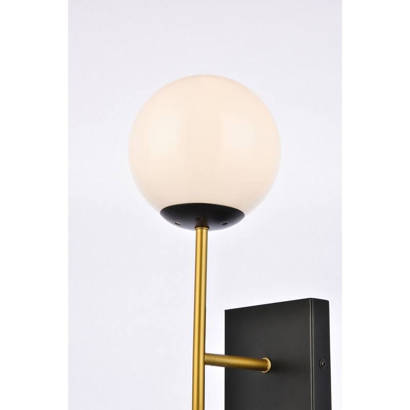 Nina 1 Light White Glass Wall Sconce