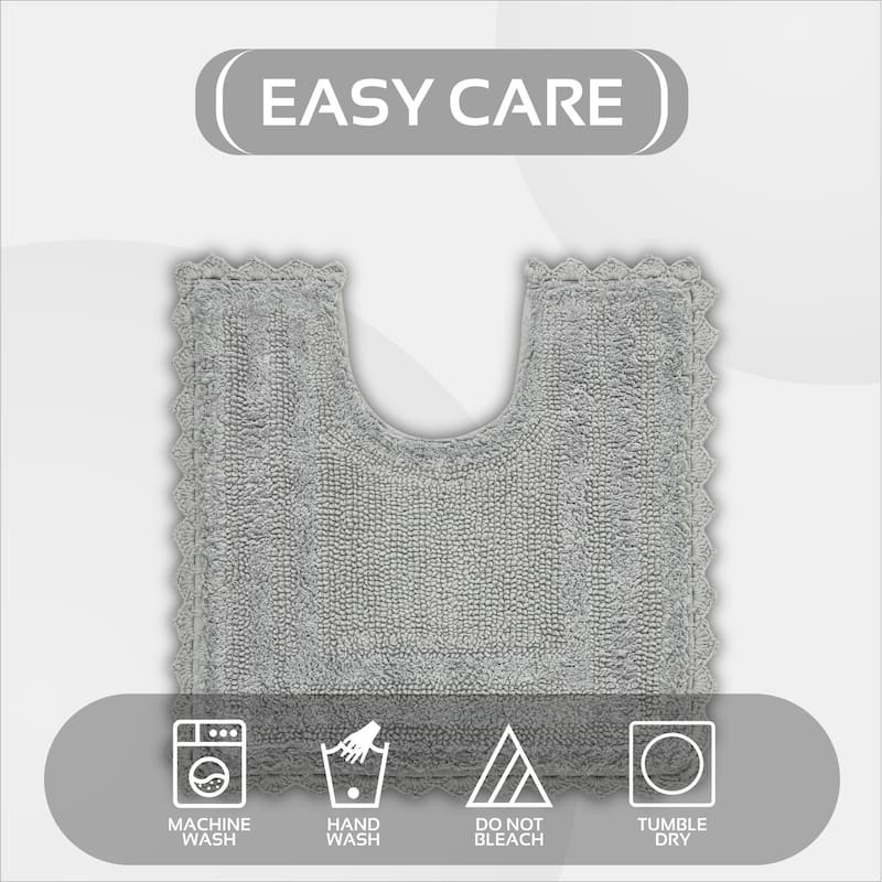 Better Trends Bath Rugs 100% Cotton Soft & Water Absorbent Reversible Tufted Bathroom Rug for Shower, Sink Mats Lilly Crochet