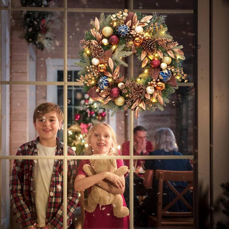 24 Inch PVC Artificial Christmas Wreath Christmas Decorations