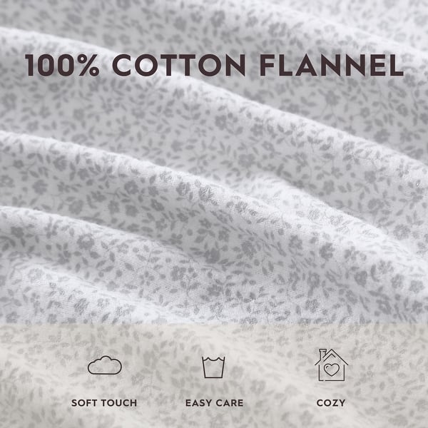 dimension image slide 0 of 3, Laura Ashley Printed Cotton Flannel Sheet Set
