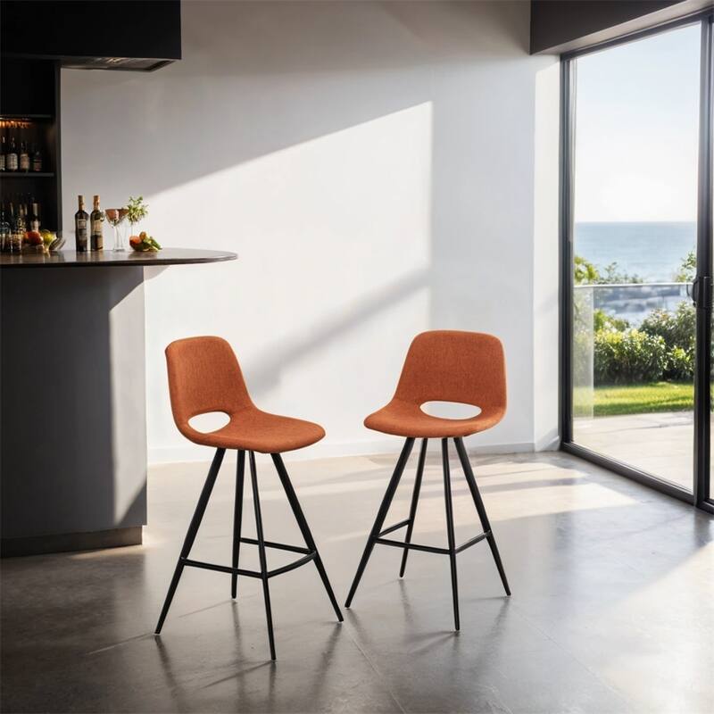 Fabric Kitchen 28.25" Counter Height Stools,Set of 2
