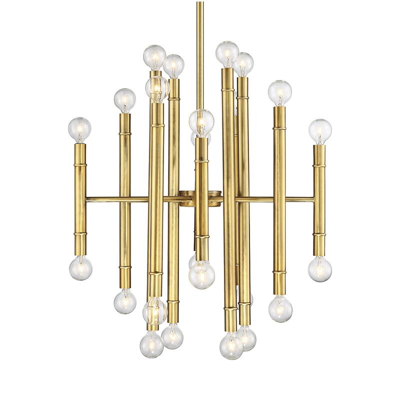 Meridian M10040 24 Light 22" Wide Chandelier - Natural Brass