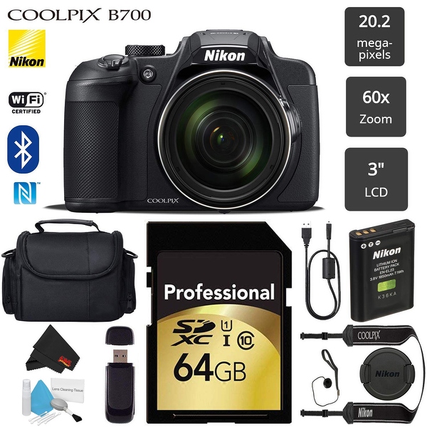 Shop Nikon COOLPIX B700 Digital Camera (Black) 20.2MP, WiFi & Bluetooth